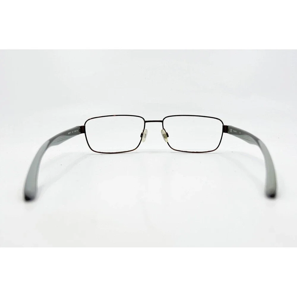 Nike Eyeglasses Mens Brown Metal Rectangular Frame 8177 210 52-17-140